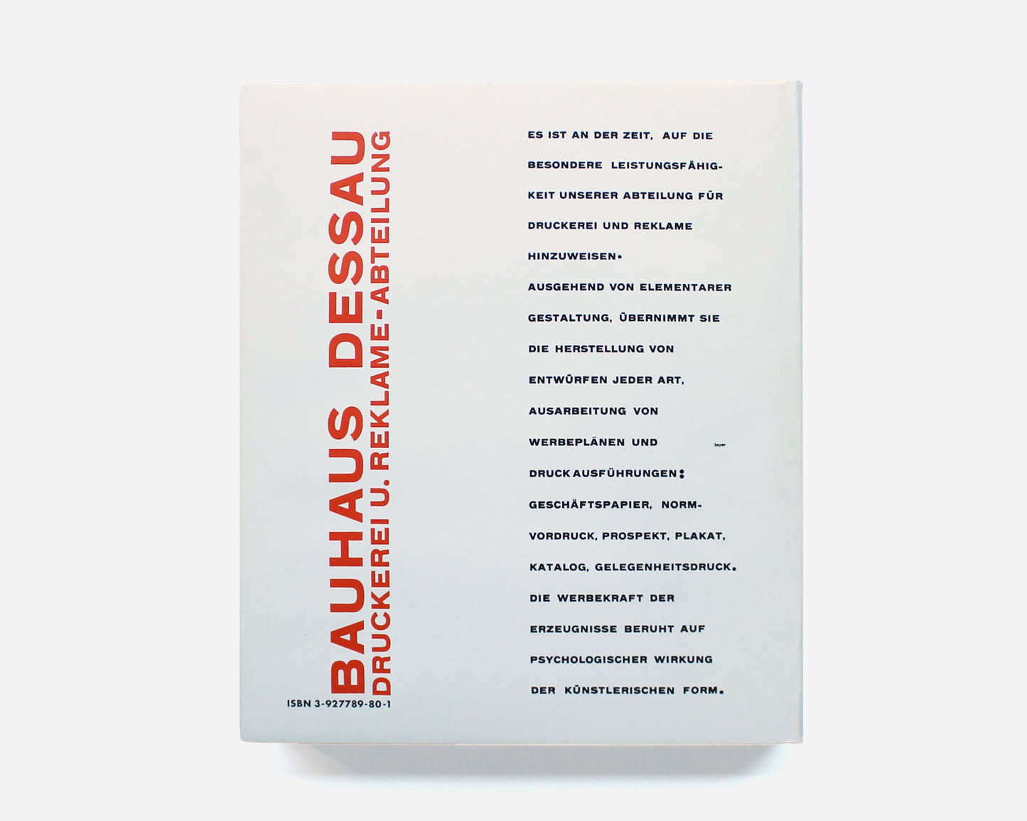 Bauhaus. Drucksachen, Typografie, Reklame by Gerd Fleischmann