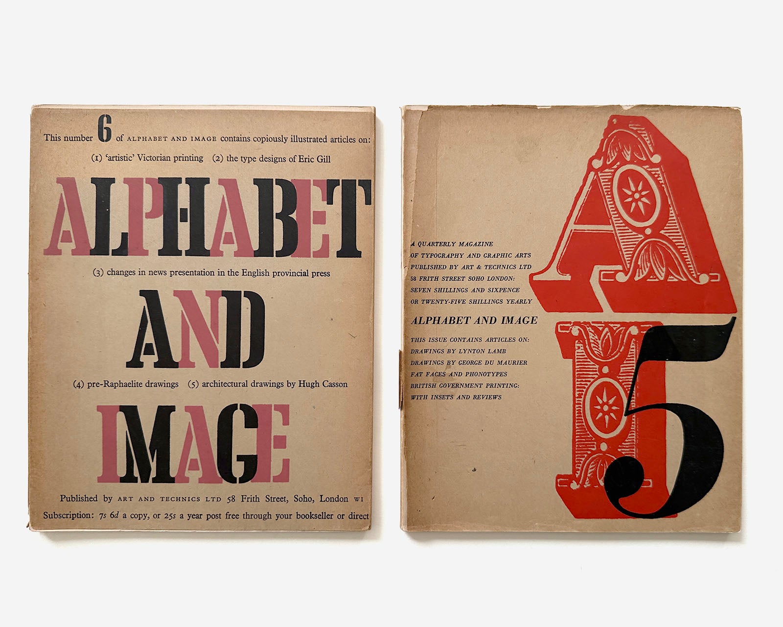 Alphabet and Image: Quarterly of Typography and Graphic Arts,  1946 [Robert Harling, Complete 1-8]