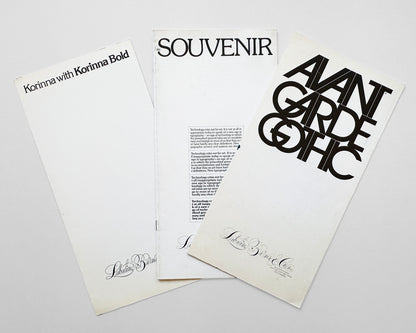 Group of (3) Lubalin, Burns & Co. Type Specimens, 1971-74 [Aaron Burns, Herb Lubalin, Edward Benguiat]