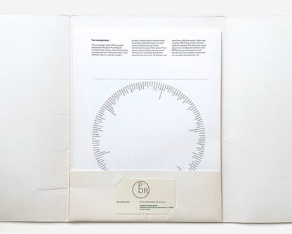 PDR — Pastore DePamphilis Rampone, Computer Graphic Impressions, 1987 [Paul Rand, Promotional Sales Folder]