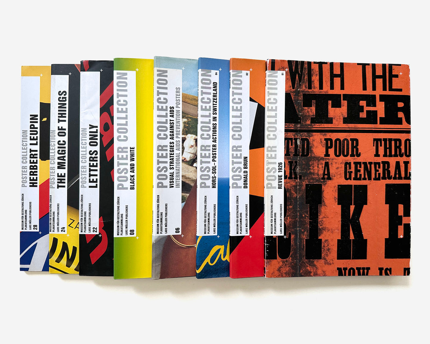 (8) Volumes — Poster Collection, Lars Müller and Museum für Gestaltung Zürich [01, 02, 04, 06, 08, 22, 24, 28]