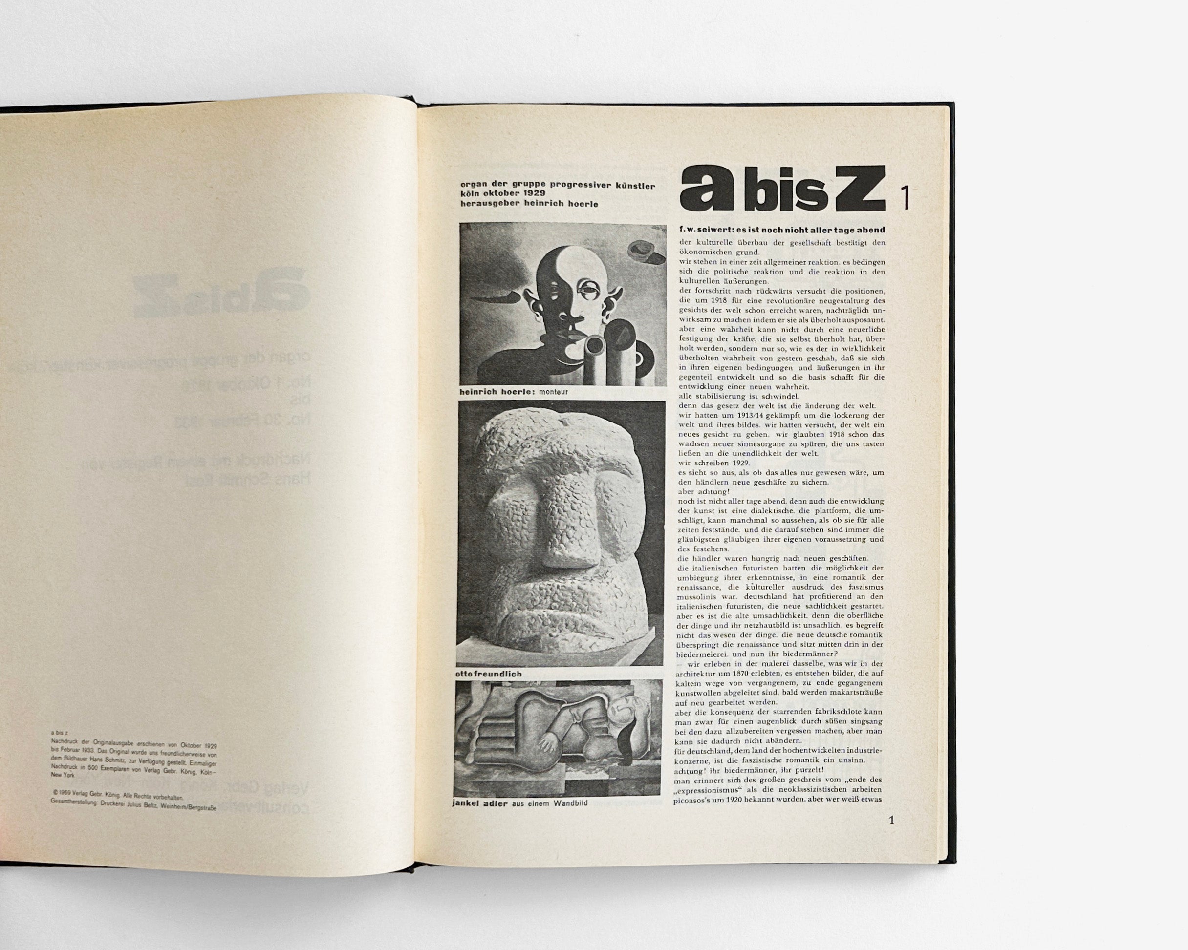 A bis Z : Organ of the Group of Progressive Artists, Germany