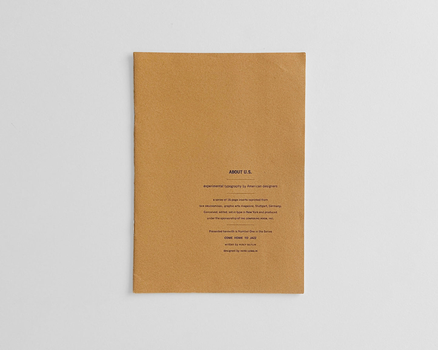 About U.S. — Experimental Typography ... Come Home to Jazz, No. 1 [Herb Lubalin]
