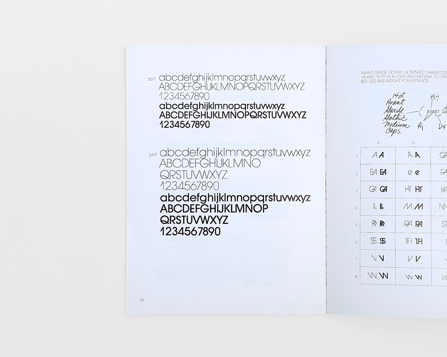 Avant Garde Gothic Type Booklet by Lubalin, Burns & Co., Inc., 1970 [Herb Lubalin]
