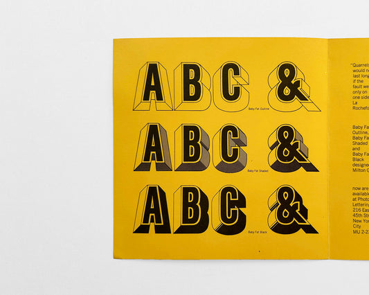 Baby Fat Typeface, Promotional Announcement Card, 1965 [Milton Glaser]