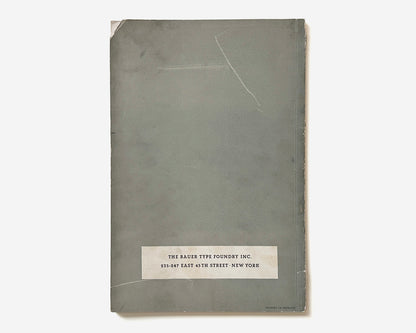 Bauer Beton Type Specimen, Bauer Type Foundry, 1931 by Heinrich Jost and Imre Reiner