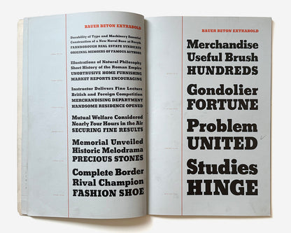 Bauer Beton Type Specimen, Bauer Type Foundry, 1931 by Heinrich Jost and Imre Reiner