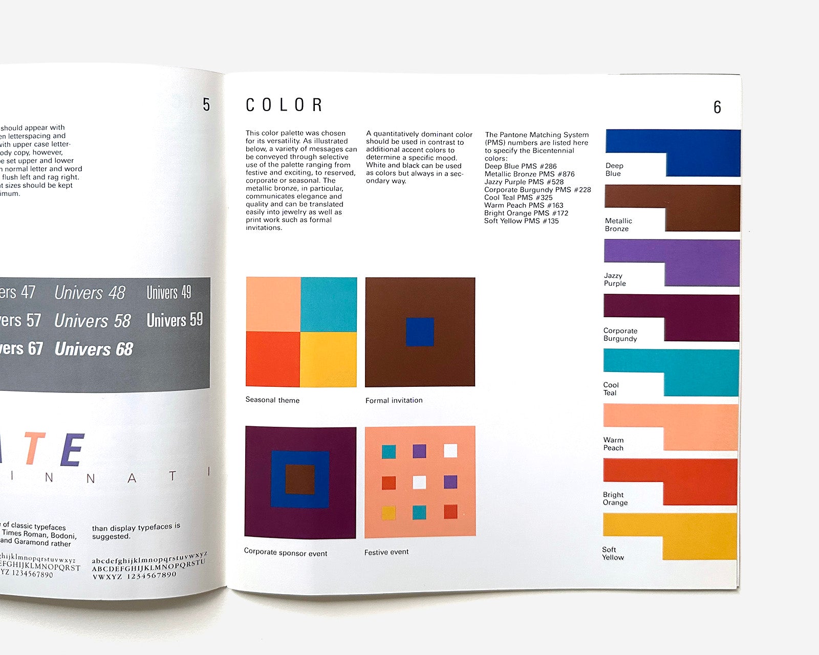 Design Standards Guide, Greater Cincinnati Bicentennial Celebration 1988 [Graphics: Schenker Probst Barensfeld]