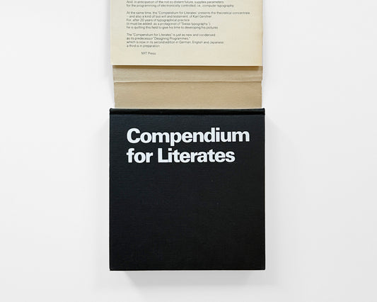 Compendium for Literates: A System of Writing by Karl Gerstner [1st ed. Hardcover]
