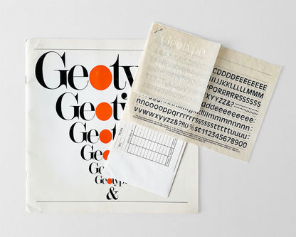 Geotype Dry Transfer Lettering, Booklet and Ephemera, 1977