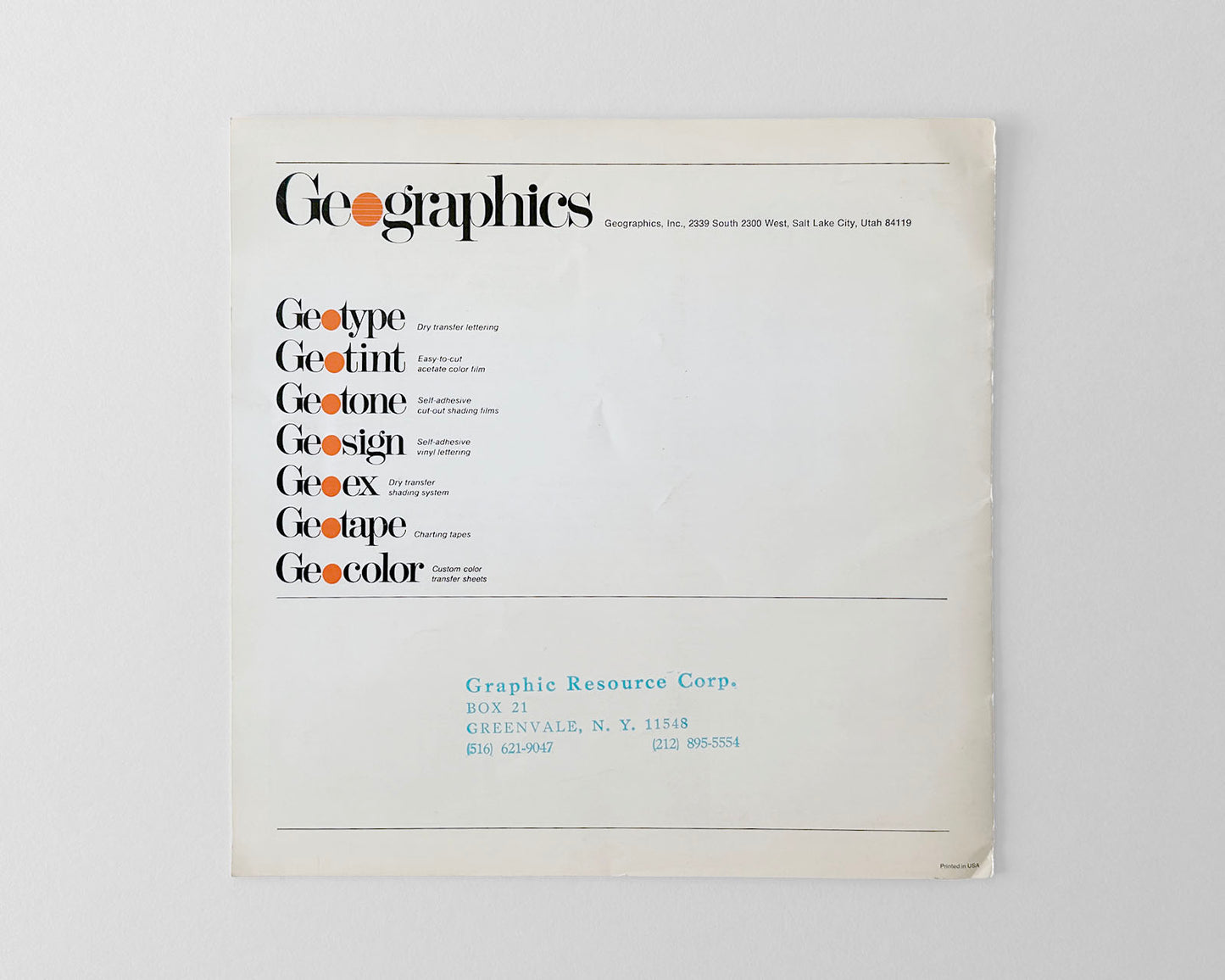 Geotype Dry Transfer Lettering, Booklet and Ephemera, 1977