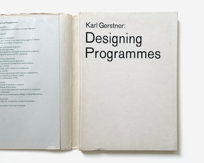 Designing Programmes: A compilation of four theoretical publications, 1968 [Karl Gerstner w/ Galerie Der Spiegel Ephemera]