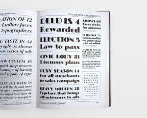 Ludlow Typefaces, Specimen Book (No. D, Copy 2049), Chicago, c. 1940-53