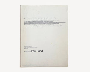 The Printing Salesman’s Herald Book 35: Special Issue on Paul Rand, 1975 [Champion Papers]