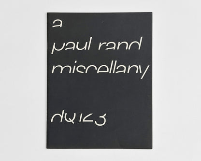 Design Quarterly 123: A Paul Rand Miscellany, 1984 [Mildred Friedman]