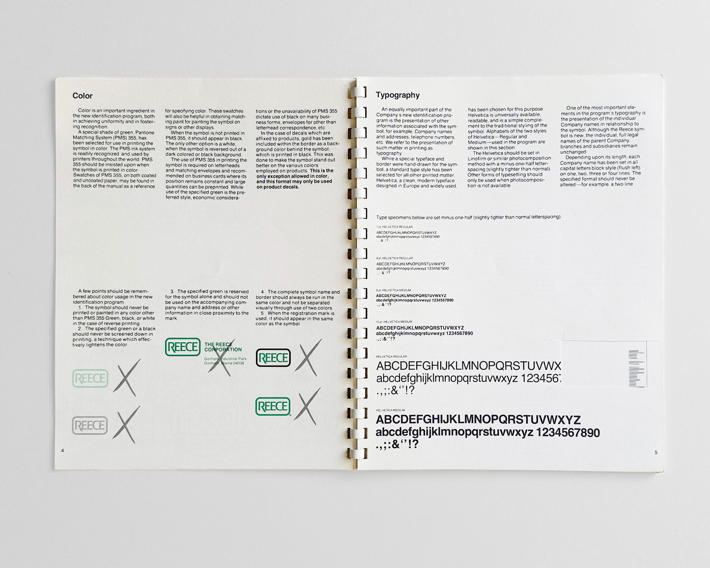 REECE Corporate Identification Manual [Graphics Standards, 1970s]