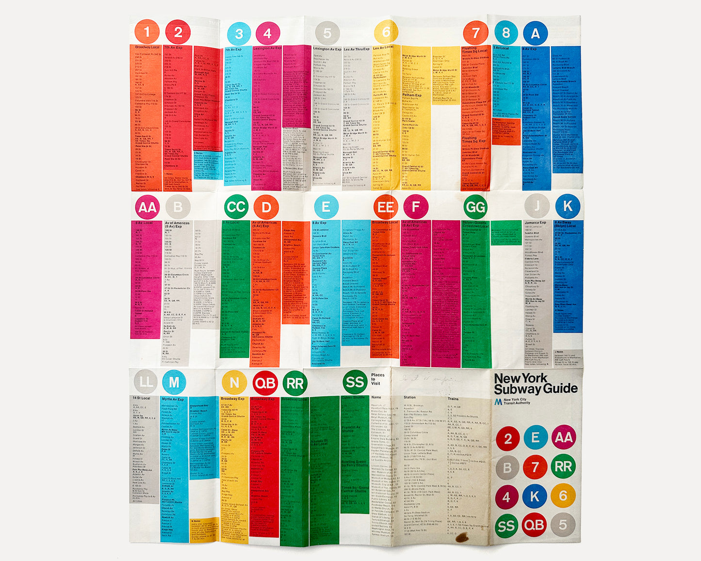 1972 (2) New York Subway Guide, NYC Transit Authority [Design: Massimo Vignelli]