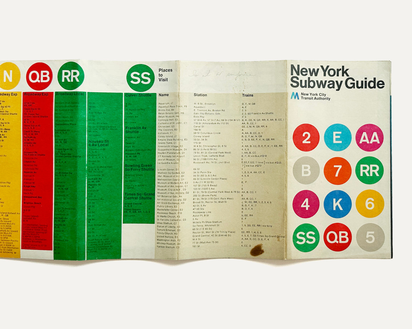 1972 (2) New York Subway Guide, NYC Transit Authority [Design: Massimo Vignelli]