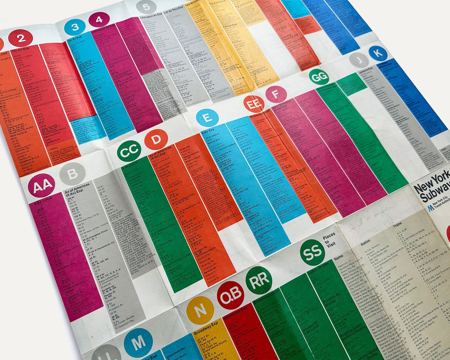1972 (2) New York Subway Guide, NYC Transit Authority [Design: Massimo Vignelli]