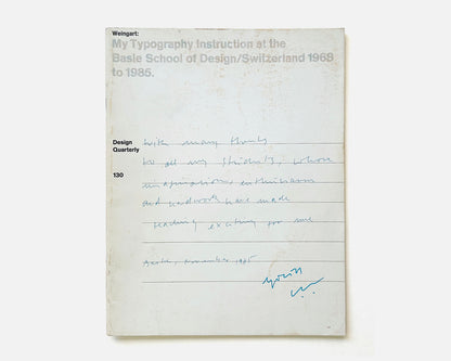 Design Quarterly 130, 1985 [Wolfgang Weingart, Armin Hofmann]