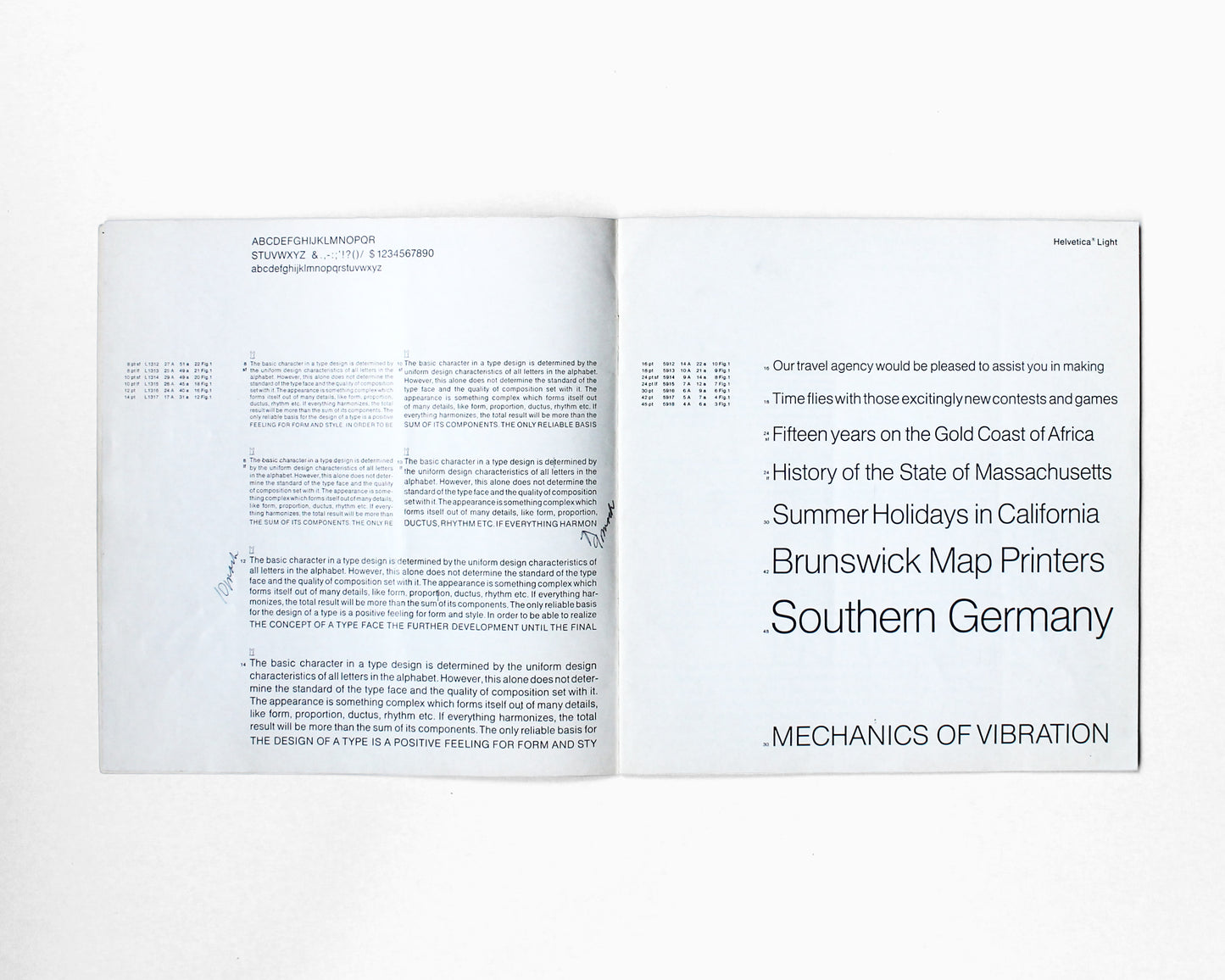 Helvetica Type Specimen [12 varieties]