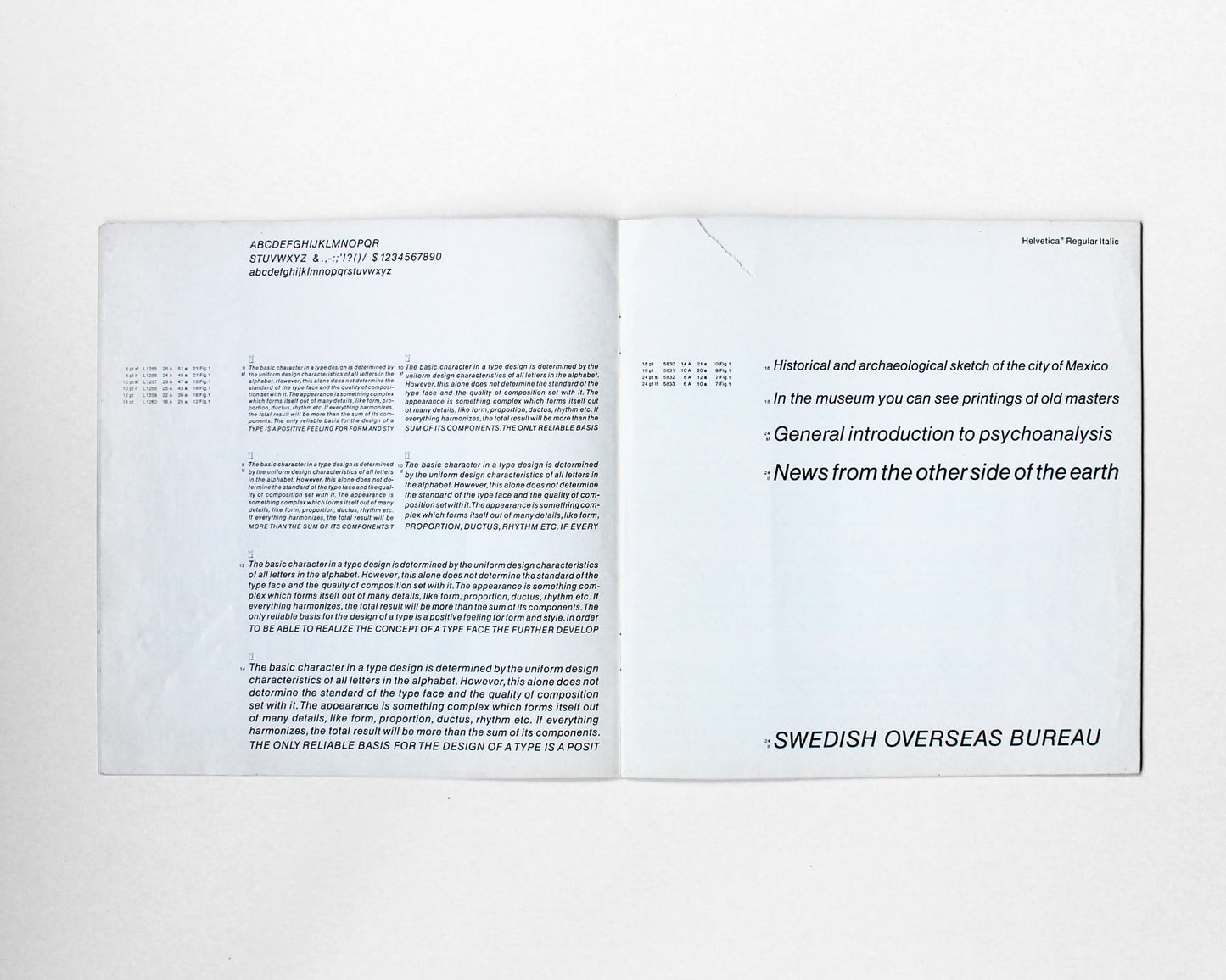 Helvetica Type Specimen [12 varieties]