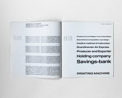 Helvetica Type Specimen [12 varieties]