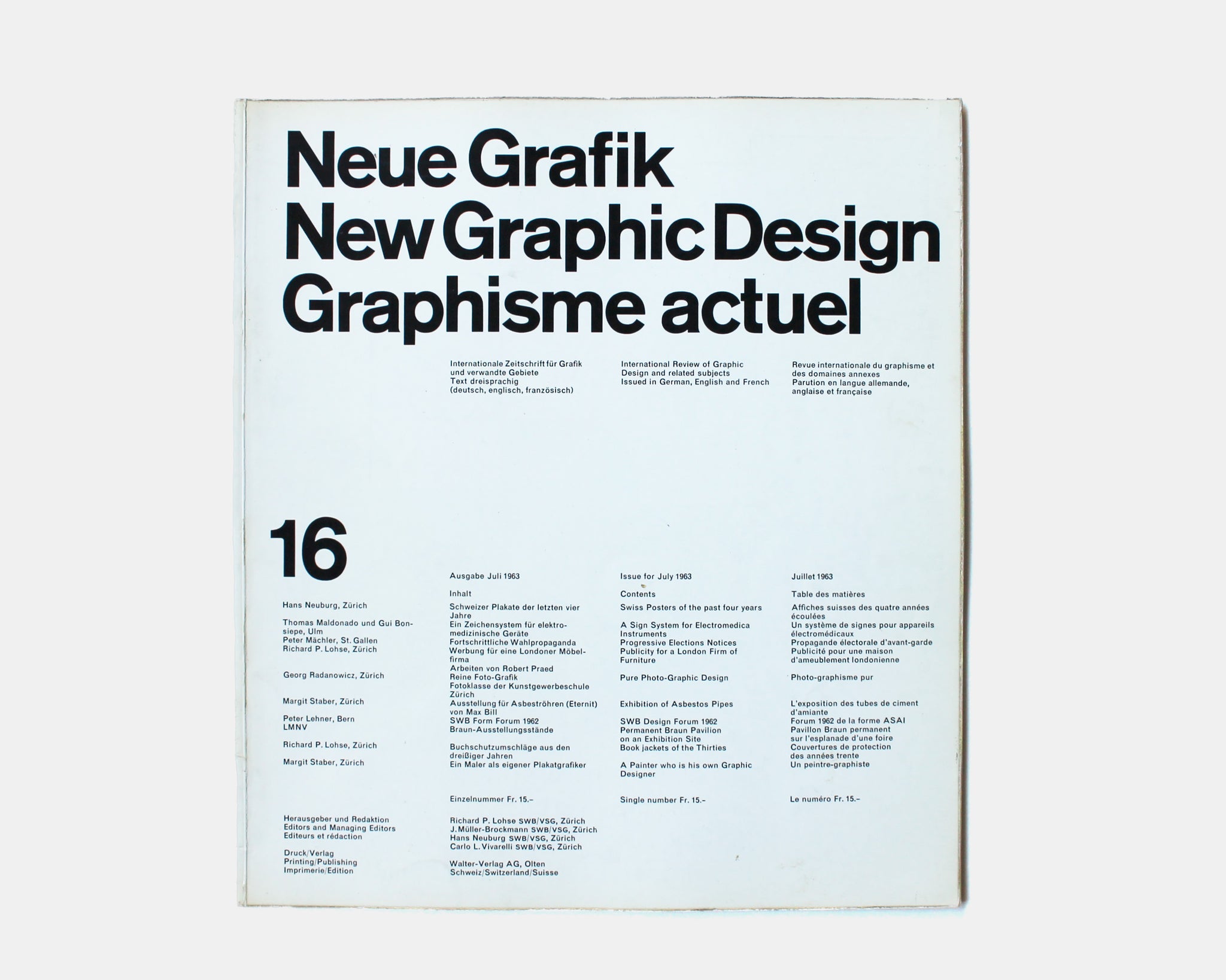 Neue Grafik / New Graphic Design / Graphisme actuel — Issue No. 16