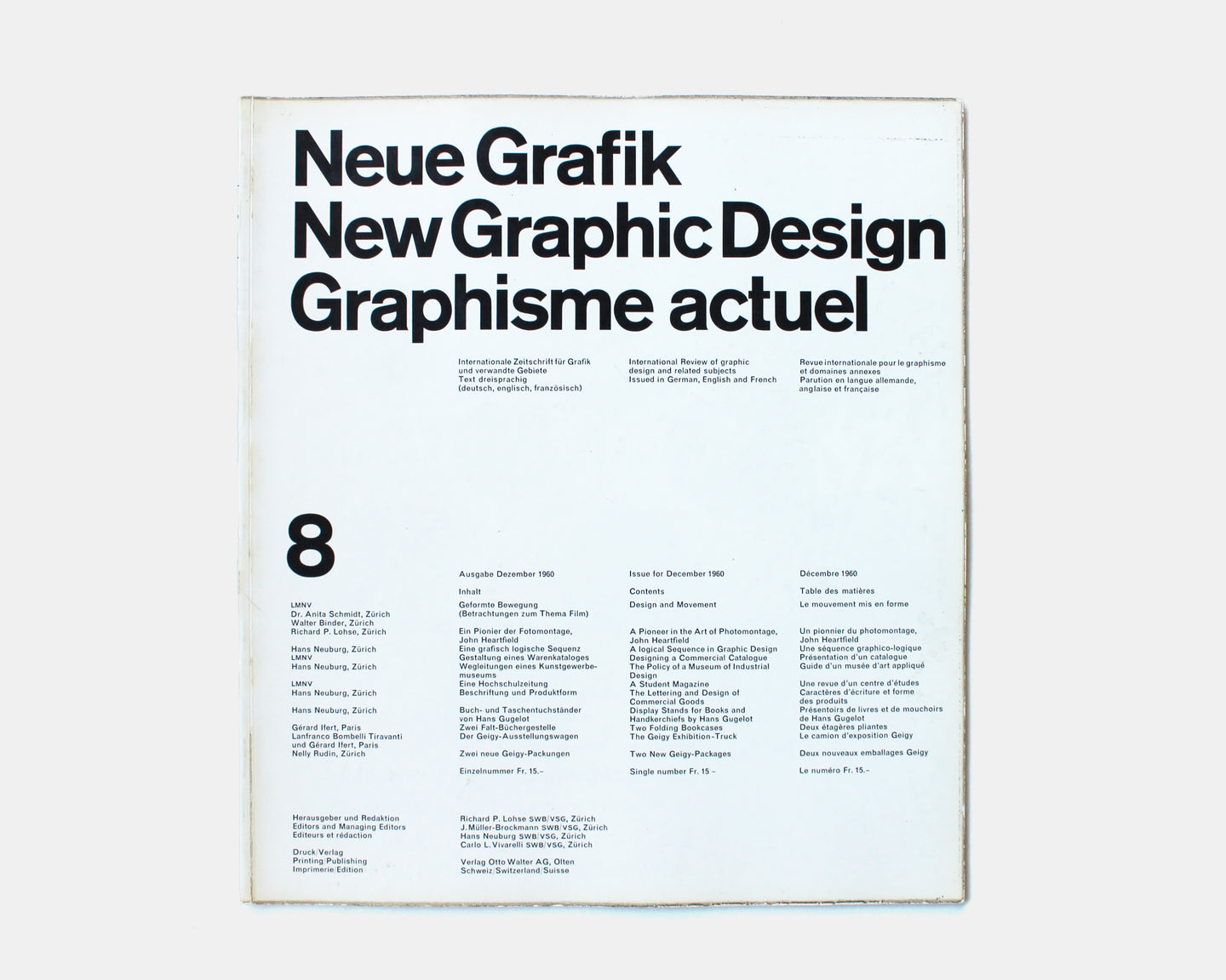 Neue Grafik / New Graphic Design / Graphisme actuel — Issue No. 8, 1960
