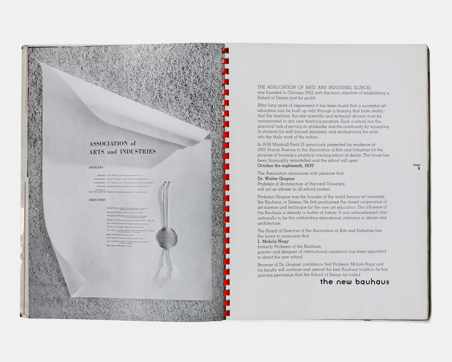 The Printing Art Quarterly: New Bauhaus Prospectus [Laszlo Moholy-Nagy]