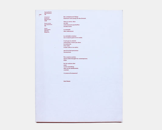 Typografische Monatsblätter / Swiss Typographic Monthly Magazine [Helmut Schmid]