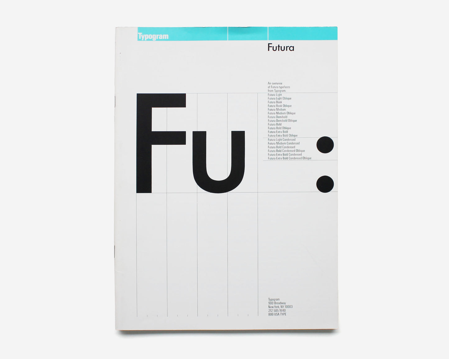 Typogram Type Specimens: Futura, Gill Sans, Janson, Bodoni [Willi Kunz]