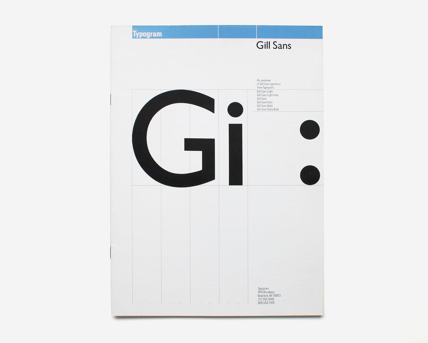 Typogram Type Specimens: Futura, Gill Sans, Janson, Bodoni [Willi Kunz]