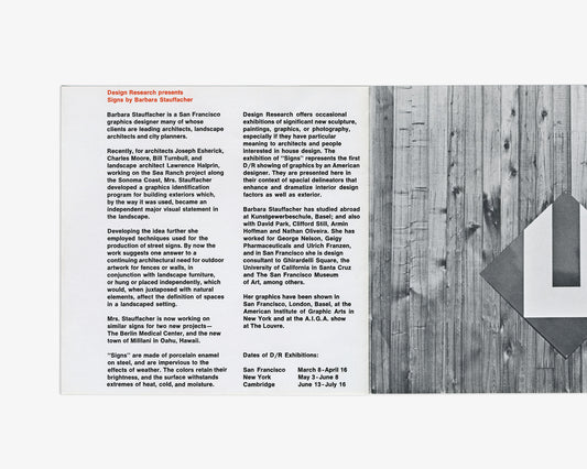 Design Research: SIGNS Exhibition by Barbara Stauffacher [Solomon]