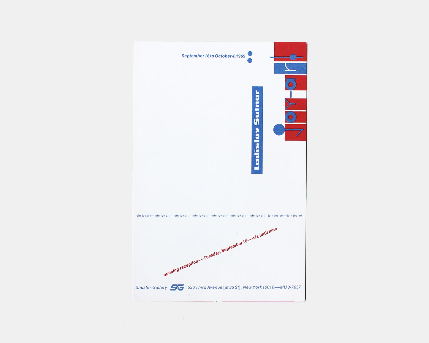 Join Joy Art Gallery Invitation [Ladislav Sutnar]
